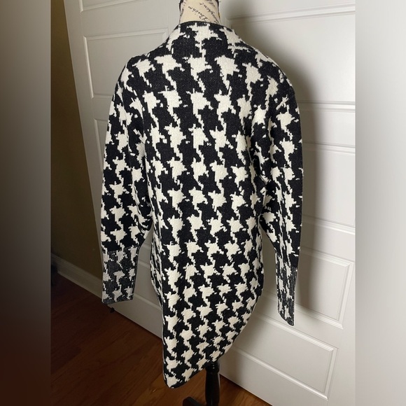 Express Houndstooth Print Mini Sweater Dress in Black & White - Picture 15 of 16
